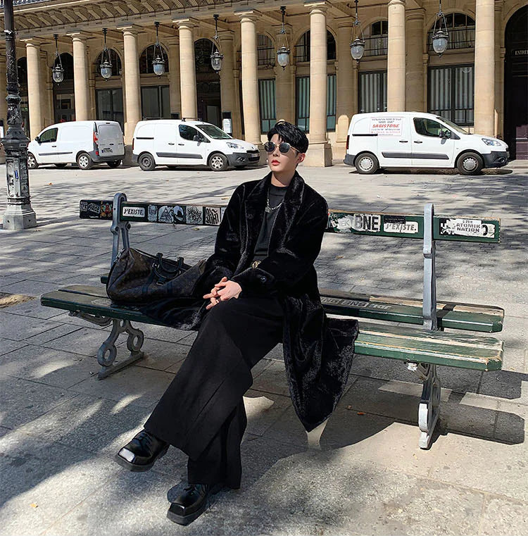 Men's - Wool Casual Wide-Leg Pants