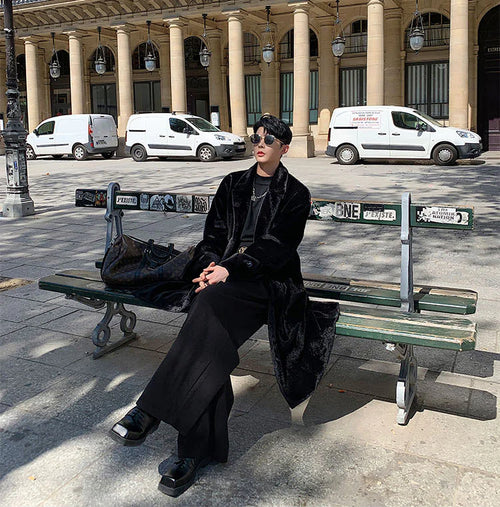 Men's - Wool Casual Wide-Leg Pants